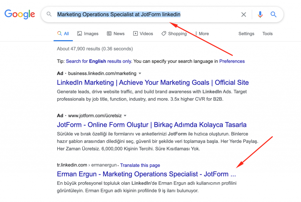 LinkedIn profilinde Lusha, GetProspect, ContactOut ve RocketReach extension bildirimleri